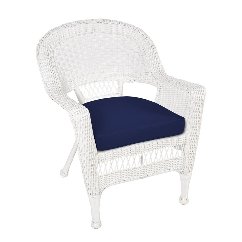 Arliss Steel Outdoor Lounge Chair, White, Blue
