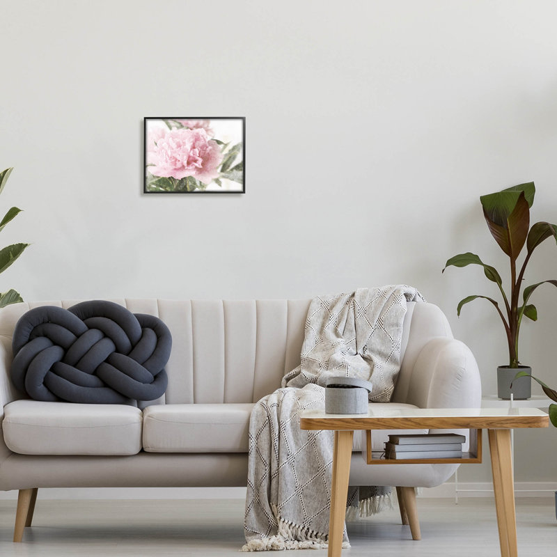 Doux œillets roses, art giclée par Lil 'Rue, Giclée encadrée noir minuit, H 11 po x l 14 po x P 1,5 po