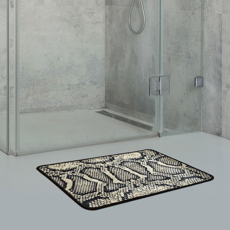 Tapis de bain antidérapant 100% polyester, 15,8 po x 23,6 po | Antiallergique, anti-poussière et anti-taches, 20,5 oz / m² | Lavable à la machine, facile d'entretien | Idéal pour les salles de bain, design élégant et fonctionnel