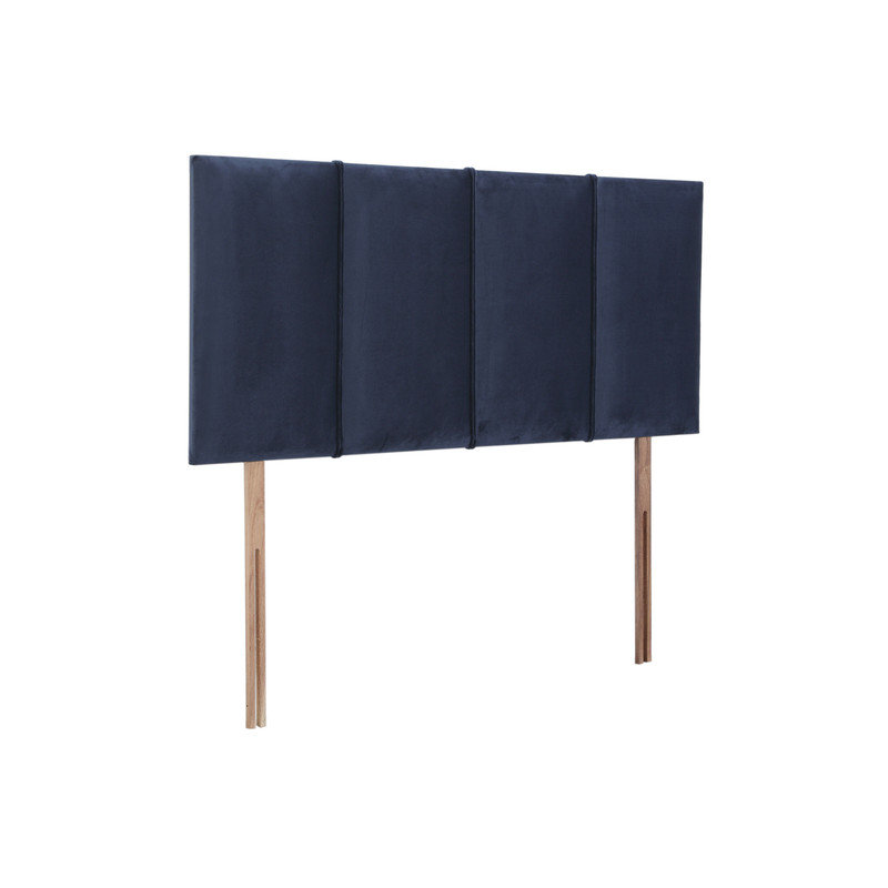 Ealing Upholstered Headboard, Plush Navy, Velvet, Kingsize (5')