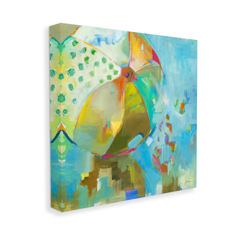 Art mural abstrait sur toile de plage abstraite par Liz Jardine, H 30 po x l 30 po
