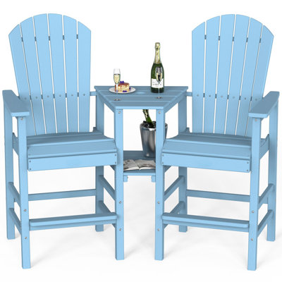 Chaises 2 pièces Adirondack d'extérieur avec plateaux amovibles 2 pièces
