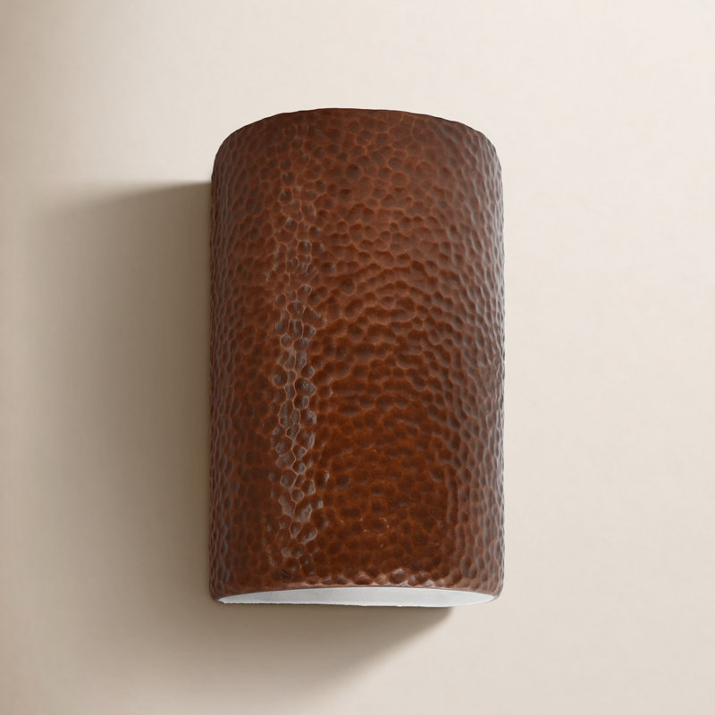 Nomad Ceramic Wall Light, Hammered Copper