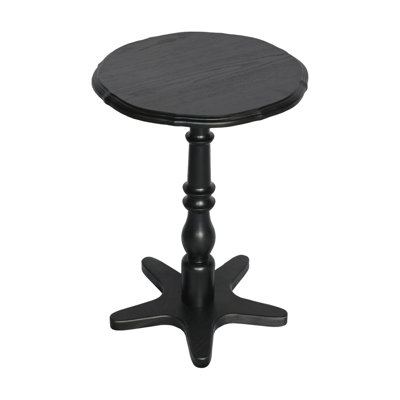 15.75 Inch Round Small End Table, Wooden Pedestal Side Coffee Tables, Vintage Accent Nightstand