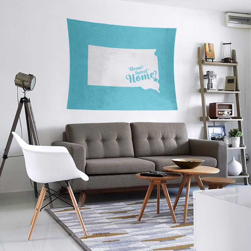 Tapisserie Home Sweet Sioux, H 60 po x l 51 po, Bleu sarcelle