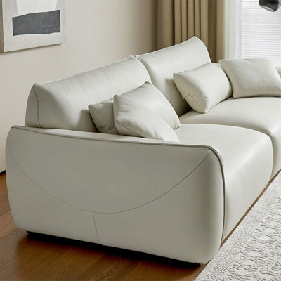 Canapé modulaire blanc en cuir véritable