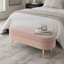 Banc de rangement repose-pieds ovale en flanelle avec pieds en métal robustes pour un décor moderne et élégant-1830650788