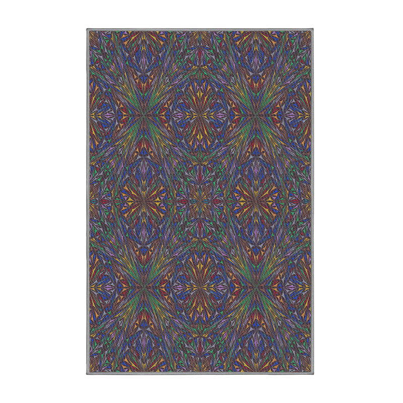 Tapis à motif bleu / vert mer, Rectangle 5 pi x 7 pi