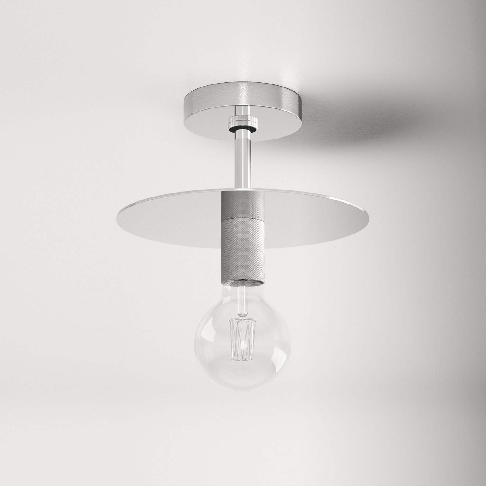Sawvel Single Light Semi Flush Mount, Polished Nickel