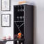 Barre rouge avec espace de rangement pour le vin et compartiment ouvert