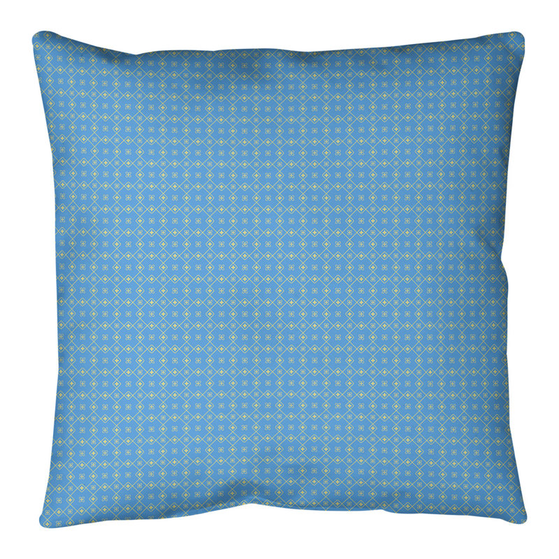 Coussin de sol Katelyn Elizabeth, 28 po x 28 po, Bleu / Jaune