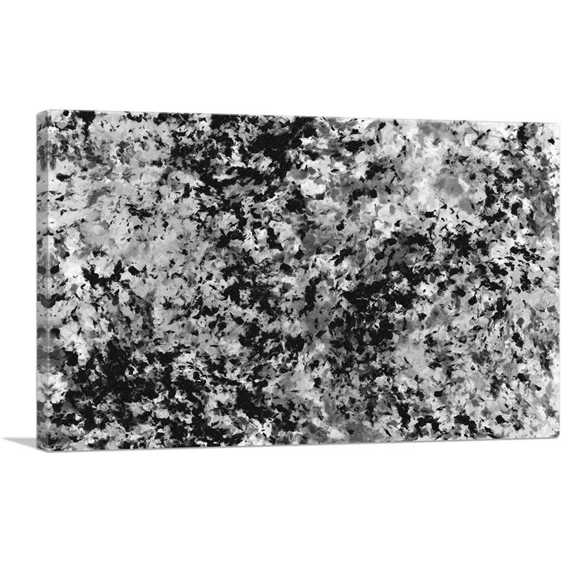 «Black White Grey Splatter Modern», reproduction d'art sur toile tendue, H 12 po x l 18 po x P 0,75 po