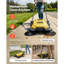 Walk-Behind Hand Push Floor Sweeper, Manual Floor Sweeper Non-Electric with 25.6" Sweeping Width, 5 Gallons Waste Container & Adjustable Folding Handle for Yards Walkways Patios Garages - Green-136315656