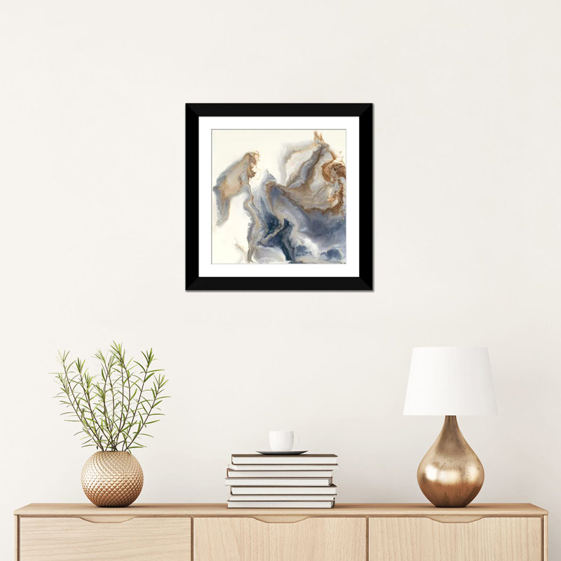 «Approche», reproduction d'impression sur toile, H 16 po x l 16 po x P 1 po, Papier d'art encadré noir, Blanc