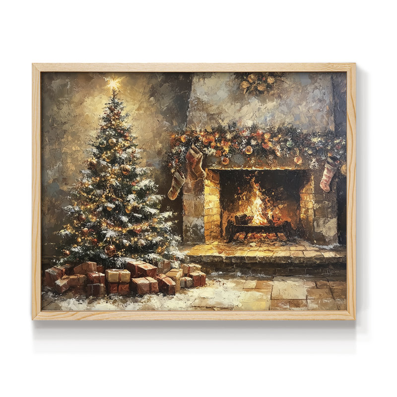 Art de Noël - CCVV - Reproduction encadrée - Restickable, H 8 po x l 10 po, Naturel
