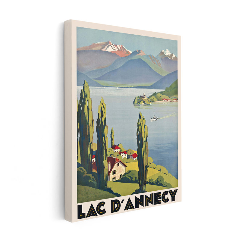 Lac d'Annécy, France, H 16 po x l 20 po, Canevas, Sans cadre