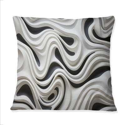 Coussin décoratif noir et blanc Opt Art