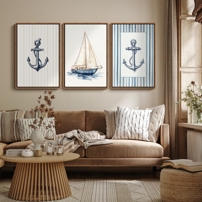 Art mural encadré, rétro, antique, classique pour chambre à coucher - 16 po x 24 po x 3 panneaux