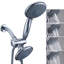Système de douche mural moderne avec contrôle thermostatique et pomme de douche à effet pluie