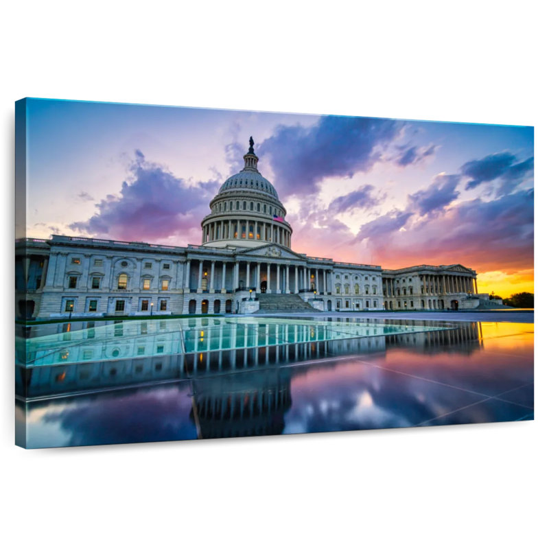 Lilie US Capitol Sunset Reflection, 16" H x 24" W