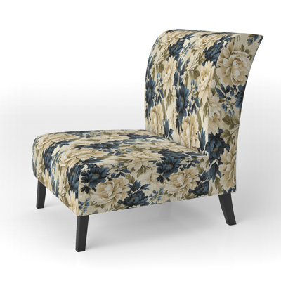 Timeless Damask Legacy - Upholstered Cottage Accent Slipper Chair