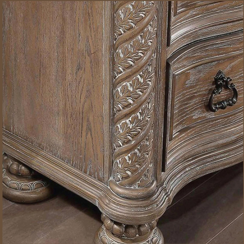 Table de chevet transitionnelle rustique ton naturel 1pc seulement