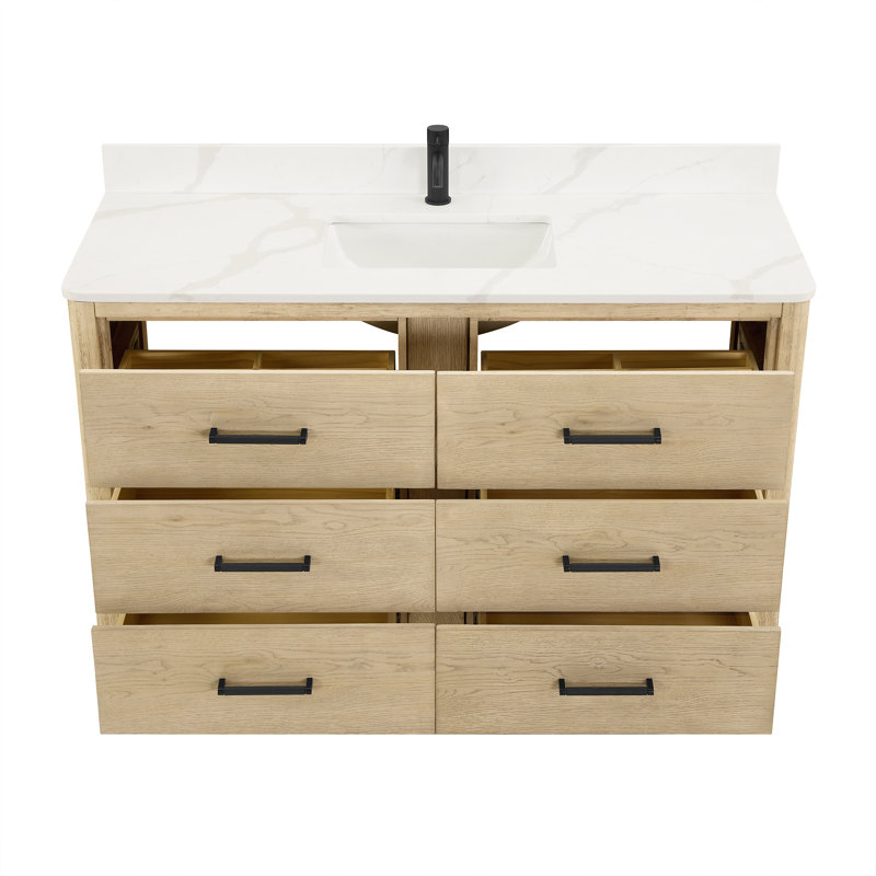 Ensemble de meuble-lavabo double 55 "avec miroir Porto, Naturel, Noir mat