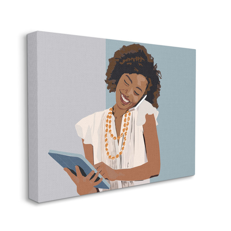 Portrait d'une femme professionnelle avec tablette, Toile tendue, H 30 po x l 40 po