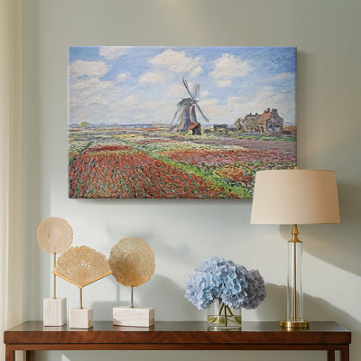 Tulip Fields with the Rijnsburg Windmill-Claude Monet-Gallery Wrapped Canvas-1886