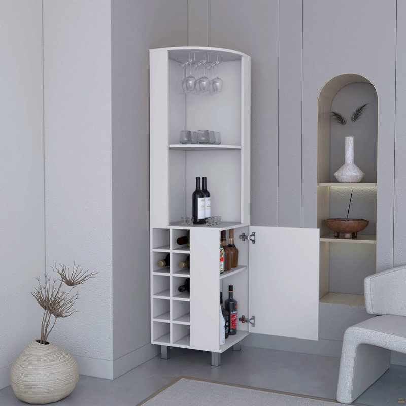 Armoire de bar Kaia, Blanc