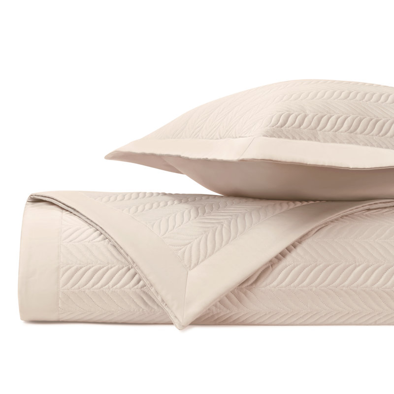 Egyptian Certified Cotton Coverlet Set, King Coverlet + 2 King Shams, Candlelight