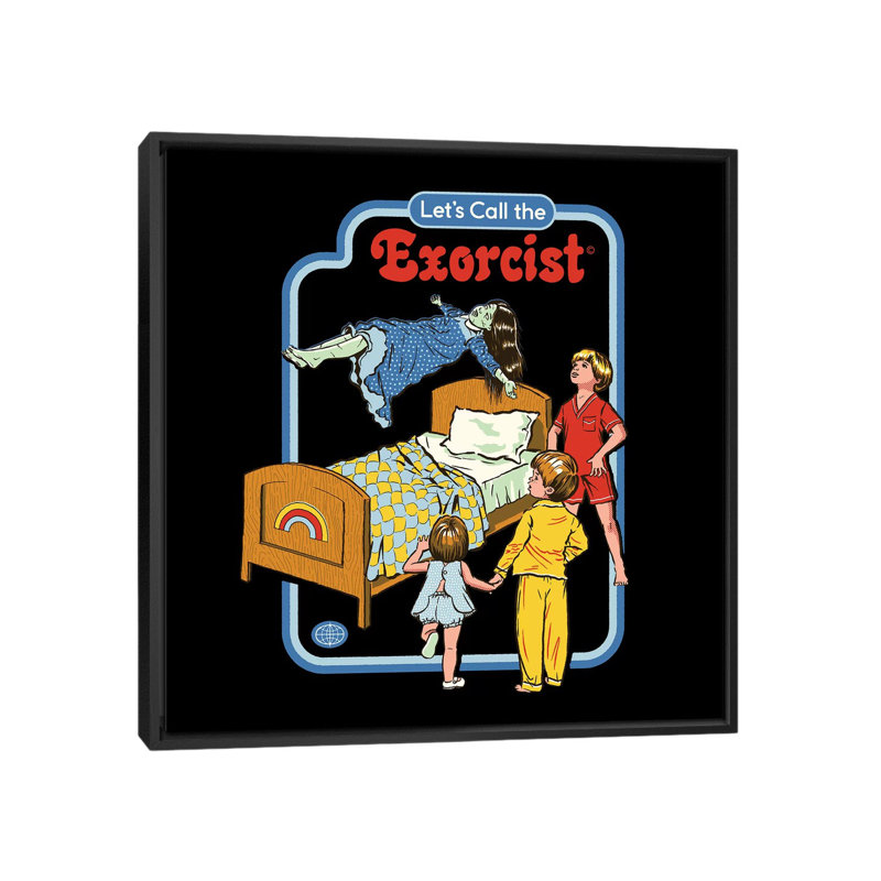 Appelons le exorcist, H 18 po x l 18 po x P 1,5 po, Toile avec cadre noir, Pas de tapis
