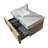 36" Modern Bathroom Vanities with Sink, Grey Faux Marble Table top, 2 Drawers
