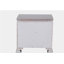 Glamour Modern Design Table de chevet 1pc avec 2 tiroirs, boutons en faux cristal, finition argentée