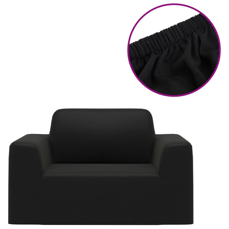Box Cushion Armchair Slipcover, Black
