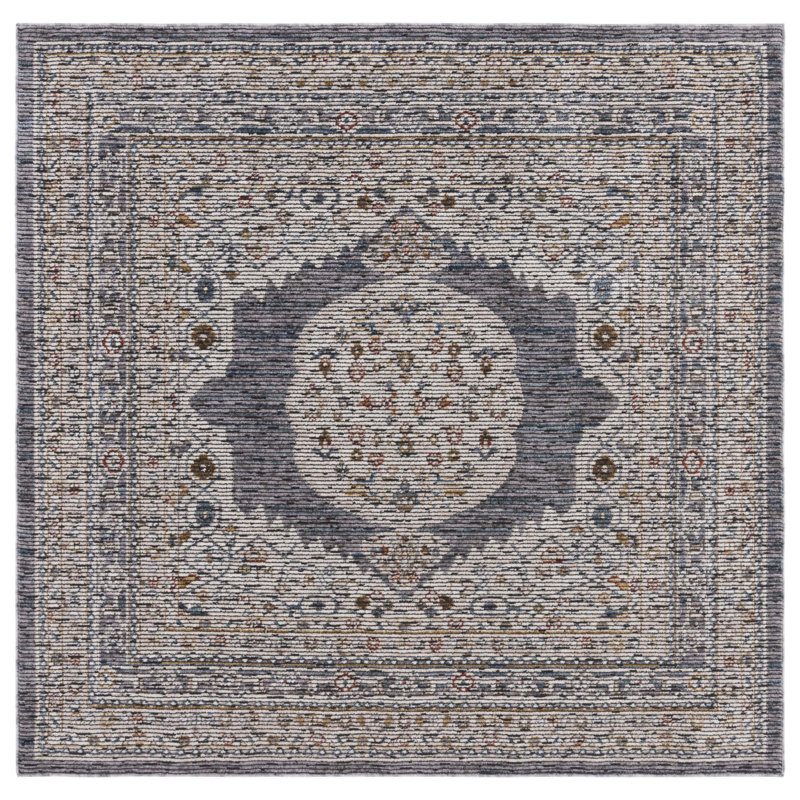 Sierra Gray Hand-knotted Square Area Rug