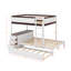 Lit superposé double avec lit gigogne simple, tiroirs et bureau-203330451