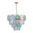 Artisan Handmade 9 - Light Colored Swirled Cloud Glass Tiered Chandelier-126471337