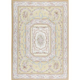 Hand-Knotted High-Quality Yellow and Ivory Area Rug
