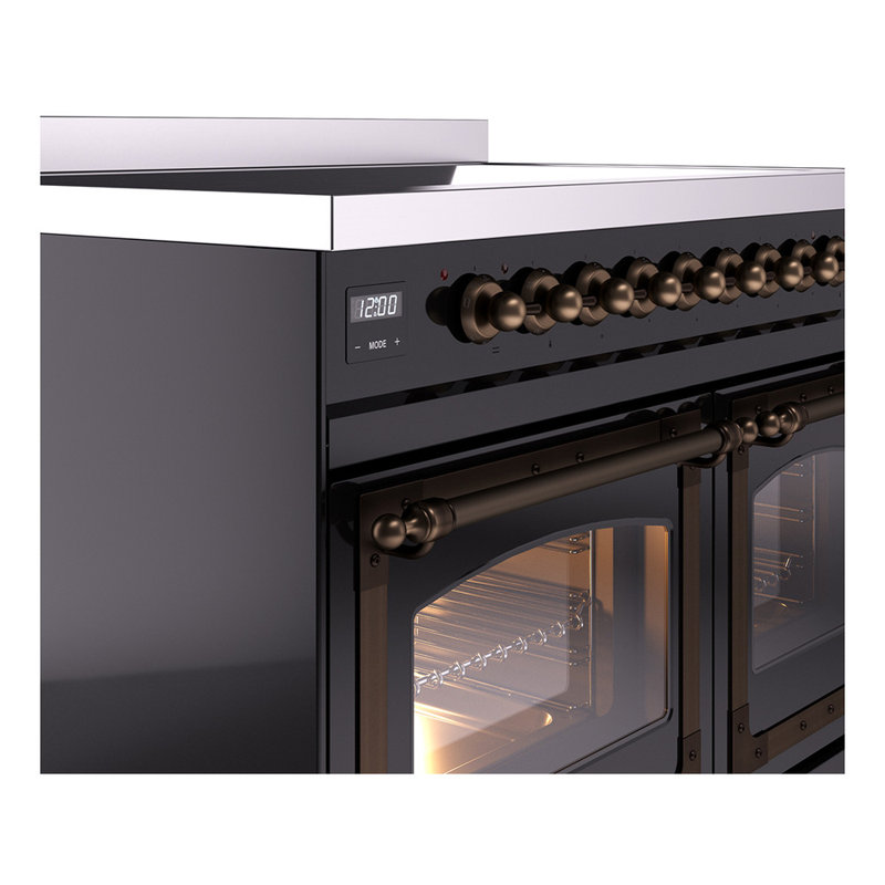 ILVE Nostalgie II Noblesse 40 in Induction Range, Glossy Black/Burnished
