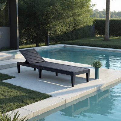 Ensemble de chaise longue d'extérieur en polyrésine imperméable, légère et réglable Nestl