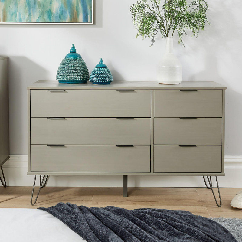 Rothley 6 Drawer Chest Storage Unit, Gray