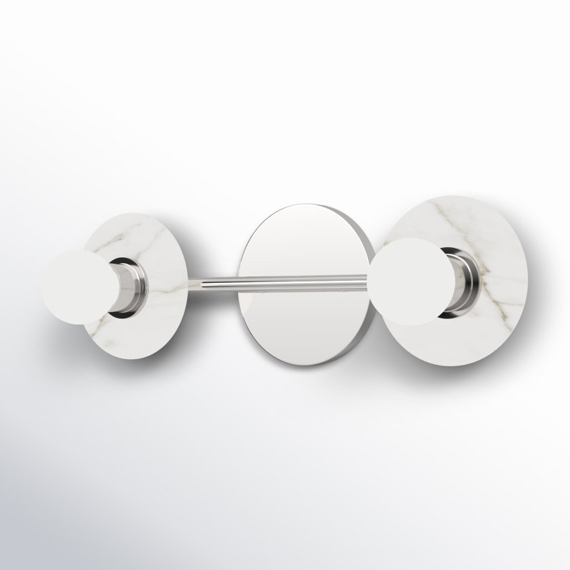 Polished Nickel 2-Light Dimmable Vanity Light with Alabaster Shade