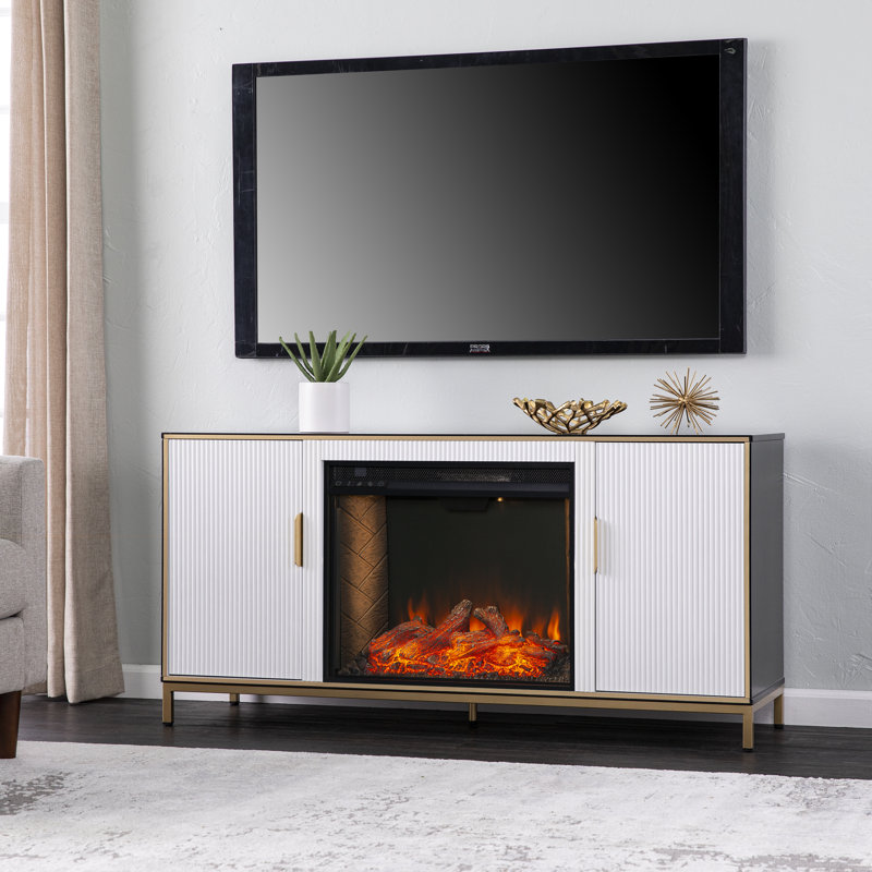 Daltaire Criss Cross Electric Fireplace TV Stand