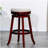 24" Counter Stool, Cherry Finish, Beige Fabric Seat