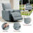 Swivel Rocker Recliner Chair – Deep Seat, High Backrest, Lumbar Support, Padded Armrests-122483128