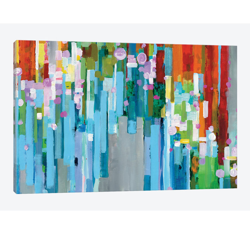 «Rainbow Of Stripes In Zoom» par Danhui Nai - impression sur toile tendue, H 26 po x l 40 po x P 1,5 po