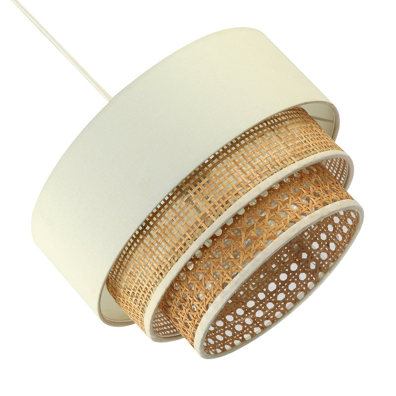 Contemporary Triple Tier And Natural Rattan Pendant Shade By Happy Homewares
