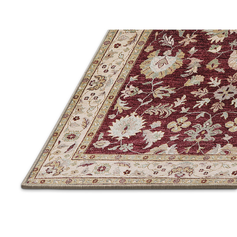 Tapis oriental ivoire / rouge Rôle, Rectangle 8 pi x 10 pi