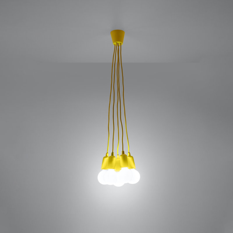 Borofsky - Light White Pendant, 5 Lights, Yellow